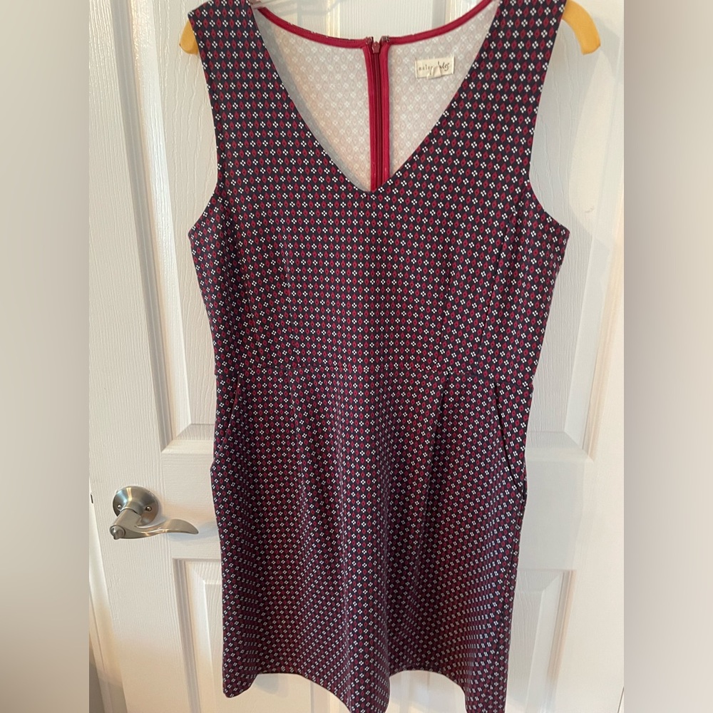 Ladies dress red blue maison Jules